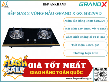 Bếp gas 2 vùng nấu Grand X GX GS299D